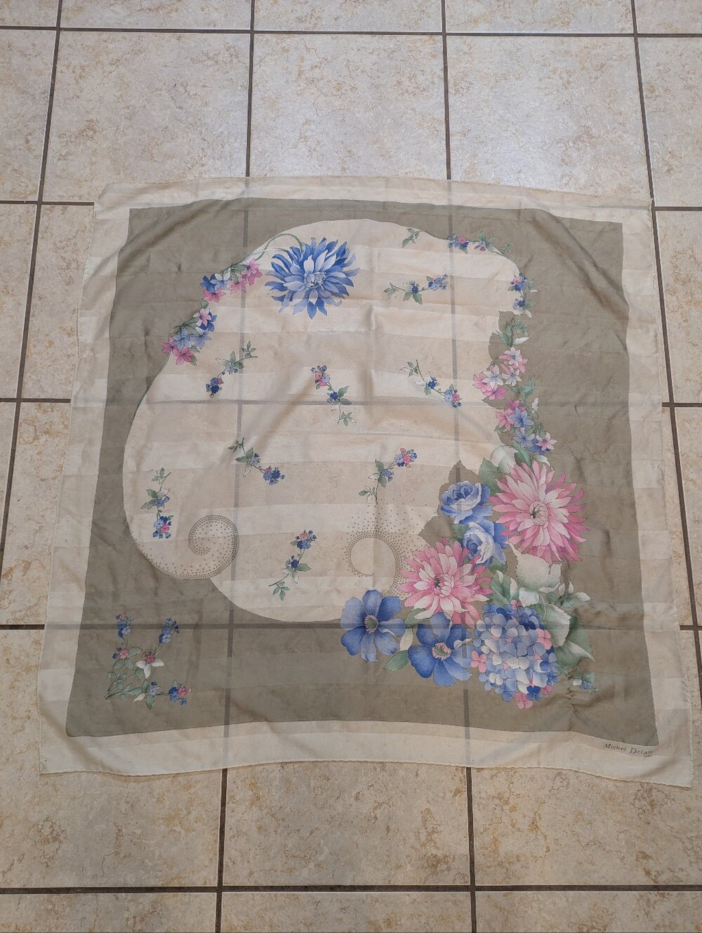 Michel Delain Paris Floral Scarf